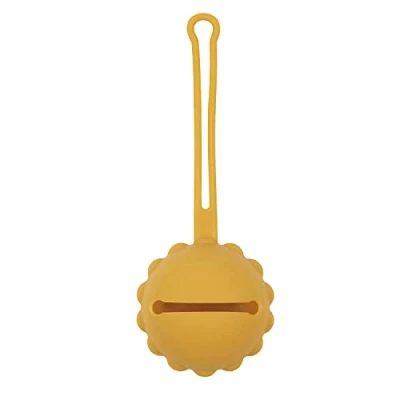 Abbildung von Nattou Schnullerhalter aus Silikon, Praktisches Schnuller Etui für alle Modelle, BPA frei, Ca. 18 cm, Silicon, Gelb