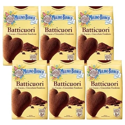 Abbildung von MULINO BIANCO Batticuori Italienisches Mürbegebäck Kakao Kekse 350g x 6 pakete (Batticuori, x6)