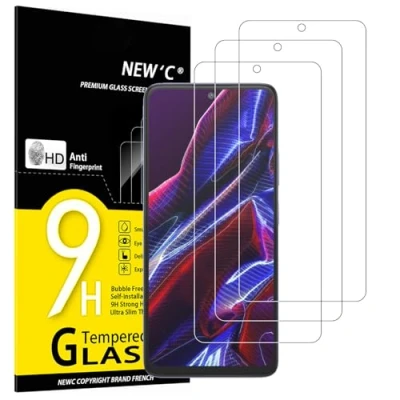 Abbildung von NEW&#039;C 3 Stück, Panzer Schutz Glas für Xiaomi Poco X5 5G (6,67&quot;), Frei von Kratzern, 9H Härte, HD Displayschutzfolie, 0.33mm Ultra klar, Ultrabeständig