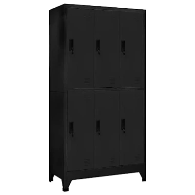 Abbildung von vidaXL Schließfachschrank Schwarz 90x45x180 cm Stahl