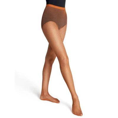 Abbildung von Capezio Women&#039;s Professional Fishnet Tight with Seams Netzstrumpfhose mit Nähten, Toffee, Medium/Hoch