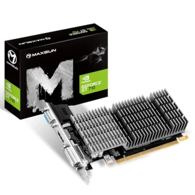 Abbildung von MAXSUN NVIDIA GeForce GT 710 2GB Silent Grafikkarte (Passiv 0dB Kühlung, Low Profile DVI, VGA, HDMI)