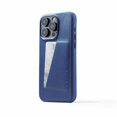 Abbildung von MUJJO Lederhülle Wallet iPhone 15 Pro Max blau CL 042 BL