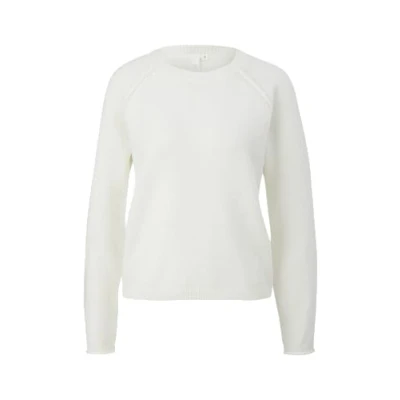 Abbildung von QS MIT Rollsaum Strickpullover, Damen, Größe: XXL, Creme