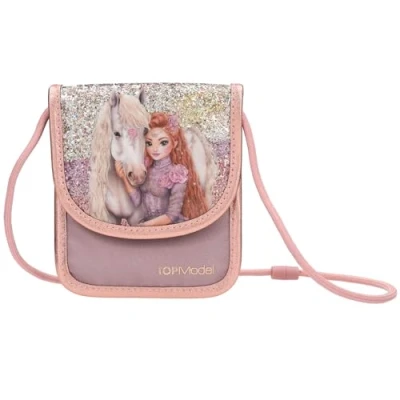 Abbildung von Depesche 13298 TOPModel Viva Violet Brustbeutel in Rosa, mit Model Motiv, Pferd und Glitzer, Umhängetasche längenverstellbarem Tragegurt