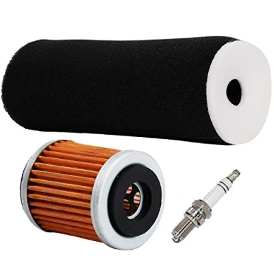 Abbildung von Carkio Luftfilter Element Reiniger mit Ölfilter Zündkerze Kit für 1987 2004 Yamaha Warrior 350 YFM350X ersetzt 1UY 14451 00 1UY134400100