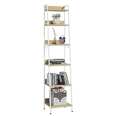 Abbildung von Woltu Standregal, 1 tlg., mit 6 Ebenen, 4 Haken, aus MDF Metall