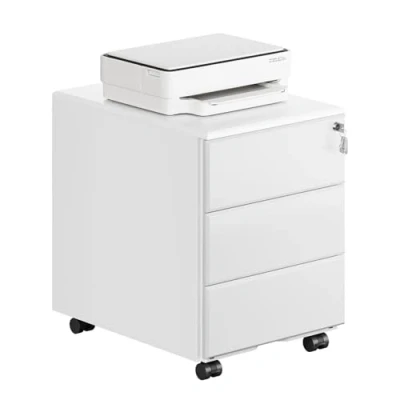 Abbildung von Woltu Rollcontainer, Metall Mobiler Aktenschrank Büroschrank mit 3 Schubladen