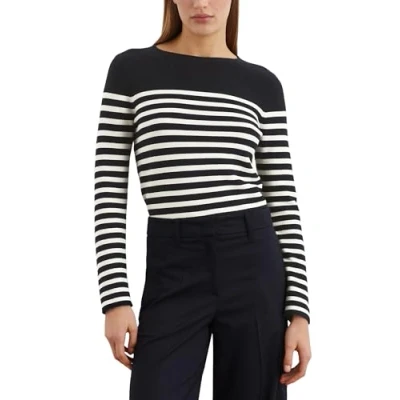 Abbildung von Marc O&#039;Polo Longsleeve BOAT NECK Striped Strickpullover, Damen, Größe: Small, Deep night blue
