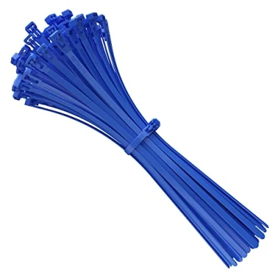 Abbildung von intervisio Kabelbinder Wiederverschließbar, 350mm x 7,5mm, blau, 100 Stück, Wiederlösbar, Wiederverwendbar