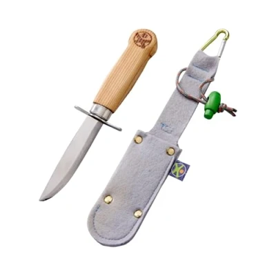 Abbildung von HABA 304245 Terra Kids Outdoormesser, ergonomisches Freizeit und Schnitzmesser, feststehende Klinge aus rostfreiem Stahl, transparent, 1 Stück (1er Pack)