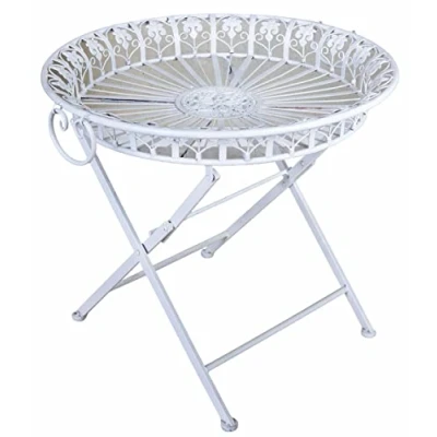 Abbildung von Teetisch altweiss Beistelltisch Shabby Chic Metalltisch Gartentisch aja042 Palazzo Exklusiv