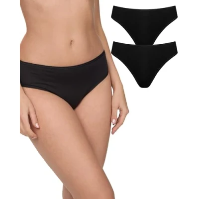Abbildung von Nur Die Damen Slip 822255/Mini Doppelpack, Gr. 40/42, Schwarz (schwarz 094)