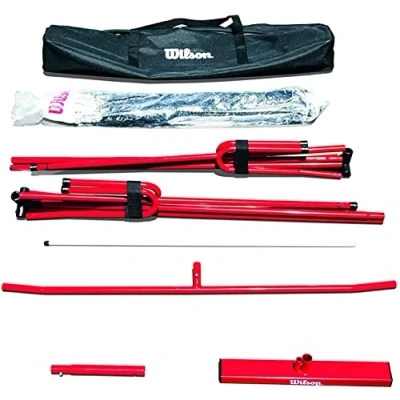 Abbildung von Wilson Tragbares Pickleball Netzsystem, 6,7 m x 90 cm, Gebogene Beine, Inkl. Tragetasche, Stahl
