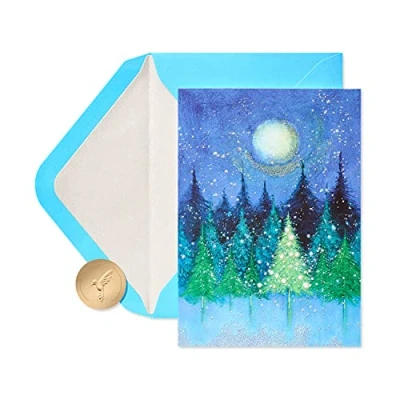 Abbildung von Papyrus Weihnachtskarten mit Umschlägen, Frieden der Jahreszeit, Weihnachtsbaum, 14 Stück