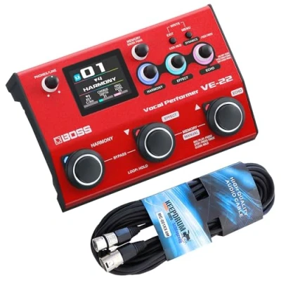 Abbildung von Boss VE 22 Multi Effektgerät für Gesang Vocal Performer + keepdrum XLR Kabel