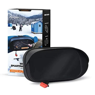 Abbildung von Deeper Winter Smartphone Hülle 2.0 für Eisangler eine verstellbare Handy Hülle, Minustemperaturen, Outdoor und Camping, Mobiltelefone bis Größe von 6,37 x 3,14 Zoll (163 80 mm) geeignet