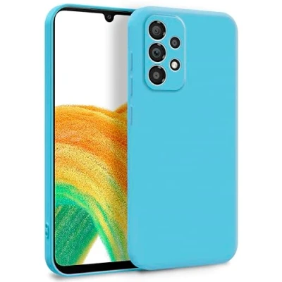 Abbildung von MyGadget Hülle für Samsung Galaxy A33 5G Zweilagige Handyhülle mit Kameraschutz Cover Innenfutter &amp; Silikon außen Türkis