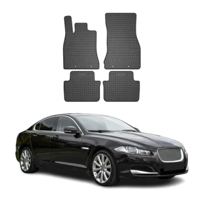 Abbildung von OMAC Gummi Fußmatten kompatibel mit Jaguar XF X250 2007 2015 Automatten Schwarz 4tlg
