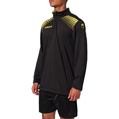Abbildung von Uhlsport Herren Goal 1/4 Zip Top Sweatshirt, schwarz/limonengelb, 3XL