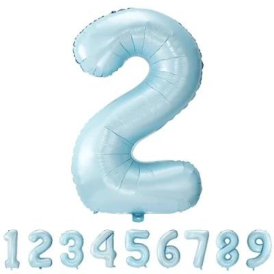Abbildung von Geburtstag zahlen luftballon 2 jahre Folienballon Kindergeburtstag deko blau Mädchen Junge jahr 40&quot; 101cm Geburtstags fliegt mit Helium