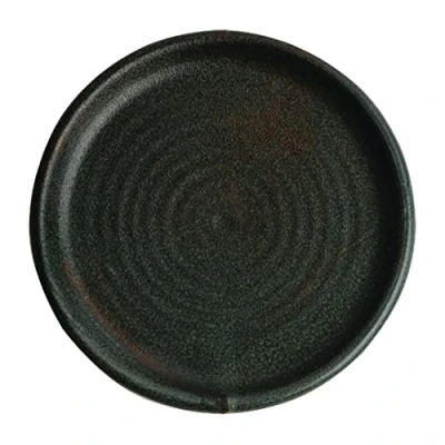 Abbildung von Olympia FA323 Canvas Runder Teller mit Schmalem Rand, Dunkelgrün, 18cm, 6 Stück