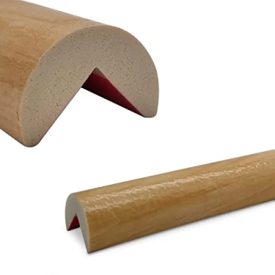 Abbildung von Betriebsausstattung24 Eckschutzprofil Typ A Länge: 1,0 m Material: hochflexiblem Polyurethan Schaum Selbstklebend Farbe: Holzoptik natur Kantenschutz