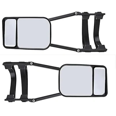 Abbildung von 2 Stück Caravanspiegel PKW Spiegel Universal Duo Wohnwagenspiegel Aufsetzspiegel Schwarz