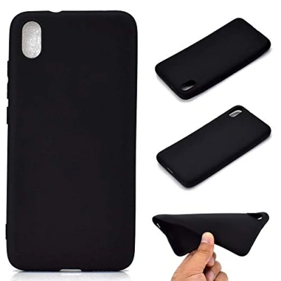 Abbildung von CoverKingz Silikon Handyhülle kompatibel mit Xiaomi Redmi 7A Slim Handycase Soft Cover Bumper Gummi Hülle Matt Schwarz
