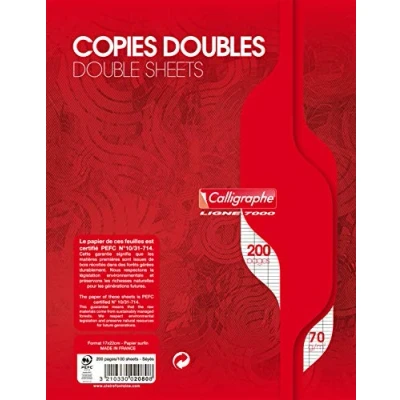 Abbildung von Clairefontaine 2080C Packung Kanzleibogen Calligraphe 17x22 cm, 100 Blatt, nicht perforiert, französische Lineatur, 70g, Weiß, 1 Pack