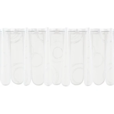 Abbildung von Scheibengardine nach Maß Kringel, Gardinen Kranzusch, Stangendurchzug (1 St), transparent, Stablöcher, verschiedene Höhen, Breiten