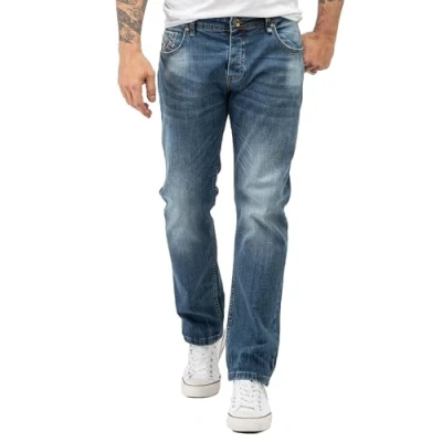 Abbildung von Rock Creek Herren Jeans Regular Fit Stretch Männerhose Herrenjeans Denim Hosen Herrenhose Straight Cut Stonewashed RC 2282 Blau W29 L32