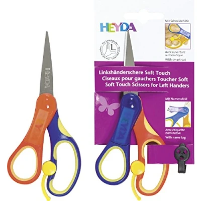 Abbildung von Heyda 2048078 Kinderschere Soft Touch 13,5 cm mit Einlage spitz für Linkshänder)