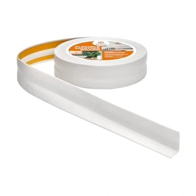 Abbildung von Quest Weichsockelleiste Selbstklebend, PVC Sockelleiste, Abschlussleiste 32 mm x 23 Flexible Knickleiste für Innenbereich, Wand, Boden Dicht, Dekorativ 10 Meter, Hellgrau