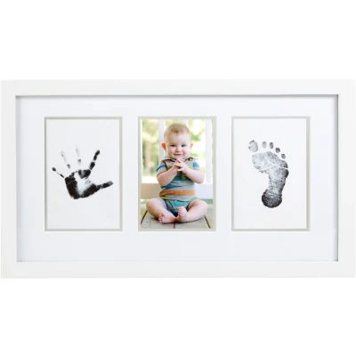 Abbildung von Pearhead Babyprints Newborn Baby Handprint, Footprint Photo Frame Kit, Christening or Baptism Gift for Little One, White