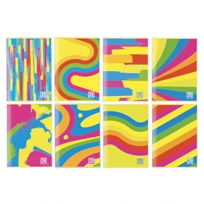 Abbildung von Blasetti 10 Maxi Notizbücher One Color FANTAFLUO mit Jolly Page. Papier 80 g, Seiten + Sichtfenster, Einband in 7 Neonfarben matter Laminierung, Packung verschiedenen Farben Linien 0C