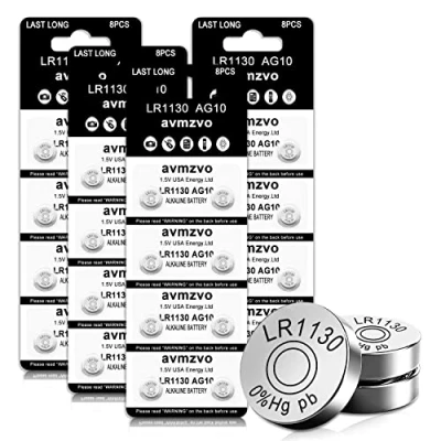 Abbildung von LR1130 Batterien Knopfzellen AG10 LR 1130 Batterie 1.5V LR54 1131 189 Alkaline Knopfzelle Ohne Quecksilber【3 Jahre Garantie】 (LR1130 4 32)