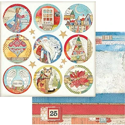 Abbildung von Stamperia Christmas Patchwork Rounds 12x12 Inch Paper Sheets (10pcs) (SBB804) (DISCONTINUED)