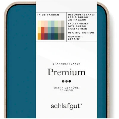 Abbildung von Schlafgut Spannbettlaken &quot;Premium&quot;, nachhaltige Zero Waste Verpackung