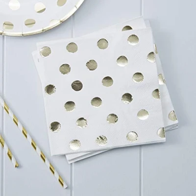 Abbildung von Ginger Ray PM 907 Party Servietten, 20 Stück Pick &amp; Mix, Papier, Gold