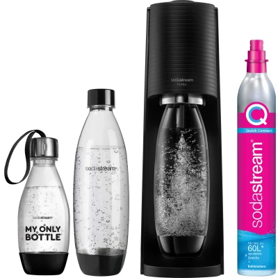Abbildung von SodaStream Wassersprudler &quot;TERRA Vorteilspack&quot;, &amp;CO2 Zylinder,1L, 0,5 LKunststoff Flasche