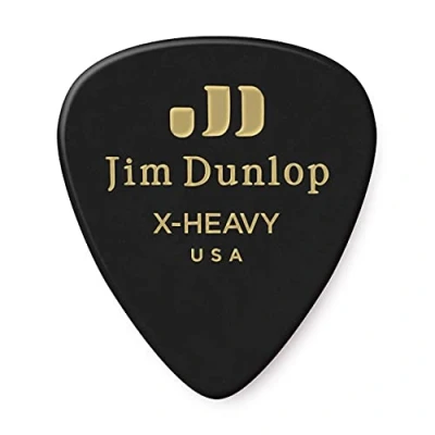 Abbildung von JIM DUNLOP Plektrum Genuine Celluloid Classic, 72 Stück, Schwarz, extra Stark