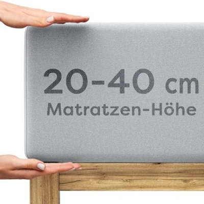 Abbildung von Wolkenfeld Spannbettlaken Boxspringbett Bettlaken Spannbetttuch für Matratzen bis 40cm, Baumwolle, Gummizug: Starker &amp; Flexibler Super Stretch Gummizug maximalen Halt, Elastisch Rutschfest: 90x200, 140x200, 160x200, 180x200 Übergrößen