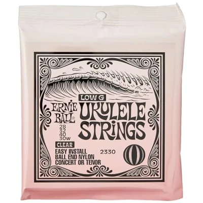 Abbildung von Ernie Ball Concert/Tenor Transparente Ukulele Nylonsaiten und gewickelte G Saite mit Kugelenden