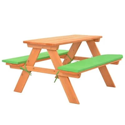 Abbildung von vidaXL Tannenholz Massiv Kinder Picknicktisch Bänke Bank Gartenbank Kindertisch Gartentisch Tisch Kindersitzgruppe Gartenmöbel Kindermöbel 89x79x50 cm