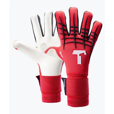 Abbildung von T1TAN Red Beast 3.0 Torwarthandschuhe mit Fingerschutz Fußballhandschuhe für Jugendliche &amp; Erwachsene, Unisex Negative Cut und 4mm Gecko Grip Gr. 7