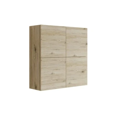 Abbildung von Mama Store Doppelter Hängeschrank mit 4 Türen und Öffnungssystem für Push adn Pull, Holzwerkstoff, Natürliche Eiche, cm