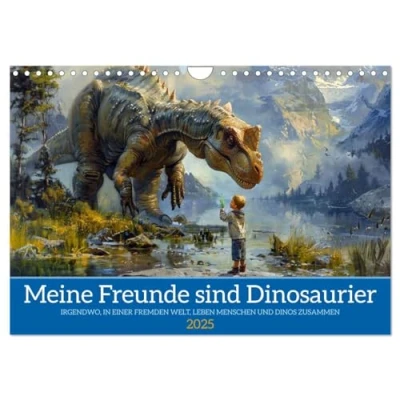 Abbildung von Meine Freunde sind Dinosaurier (Wandkalender 2025 DIN A4 quer), CALVENDO Monatskalender