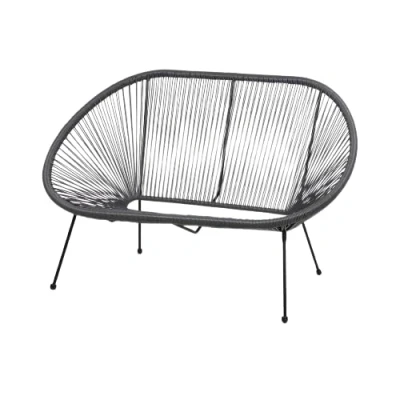 Abbildung von Urban Living SUNNYDAYS LE „Cabana“ Sofa 2 PLÄTZE EN RESINE GRIS ANTHRAZIT 137X92XH85CM