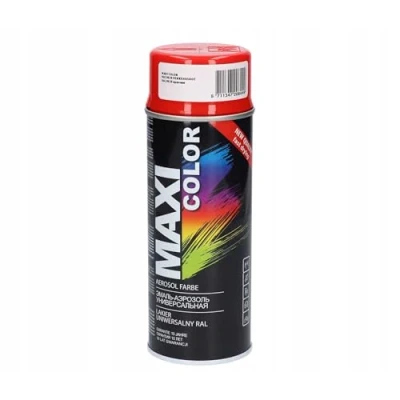Abbildung von Maxi Color NEW QUALITY Sprühlack Lackspray Glanz 400ml Universelle spray Nitro zellulose Farbe schnell trocknender Sprühfarbe (RAL 3020 verkehrsrot glänzend)